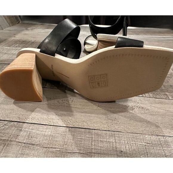 Dolce Vita | Black Paytin Square Toe Crossover Strap Heeled Sandal | Size 7 - Picture 6 of 13
